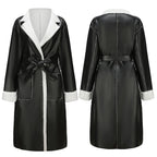 Casual Thickened Leather Trench Coat - Loose Fit Jacket