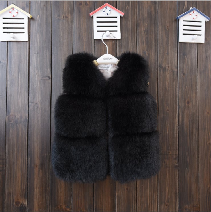 Three-Piece Short Thick Fur Vest Coat Set