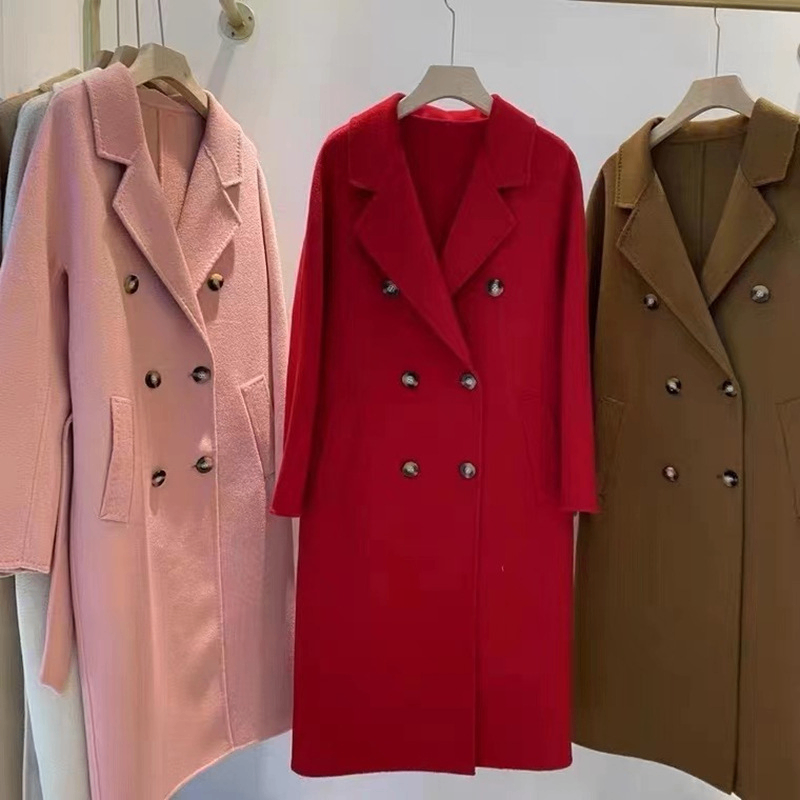 Double Breasted Blue Wool Coat