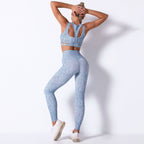 Seamless Hollow Peach Butt Yoga Pants & Bra Set