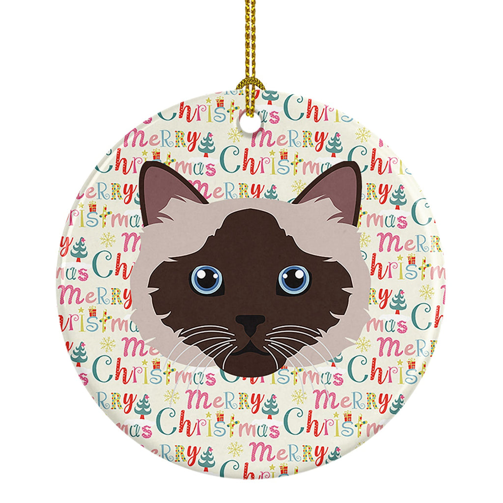 Birman Cat Christmas Ceramic Ornament