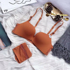 Invisible Front Closure Wireless Bra Set for Women