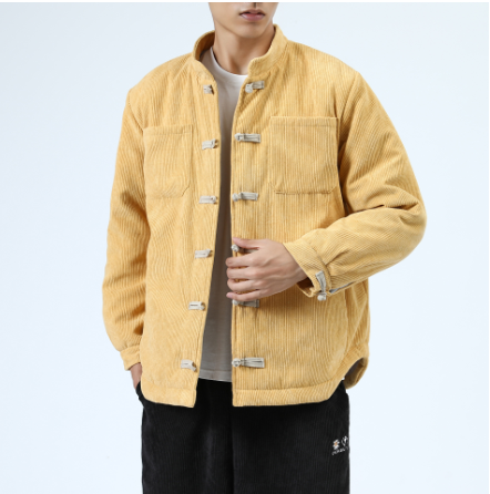 Men's Casual Cotton-padded Buckle Coat