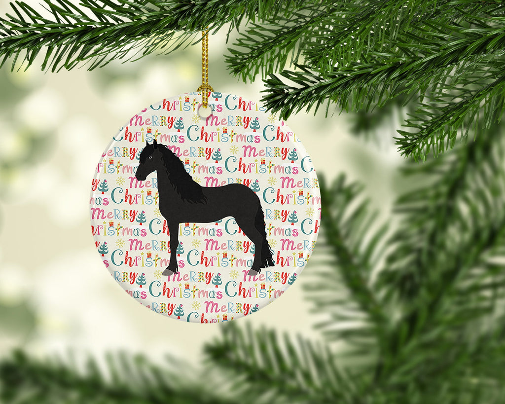 Friesian Horse Christmas Ceramic Ornament