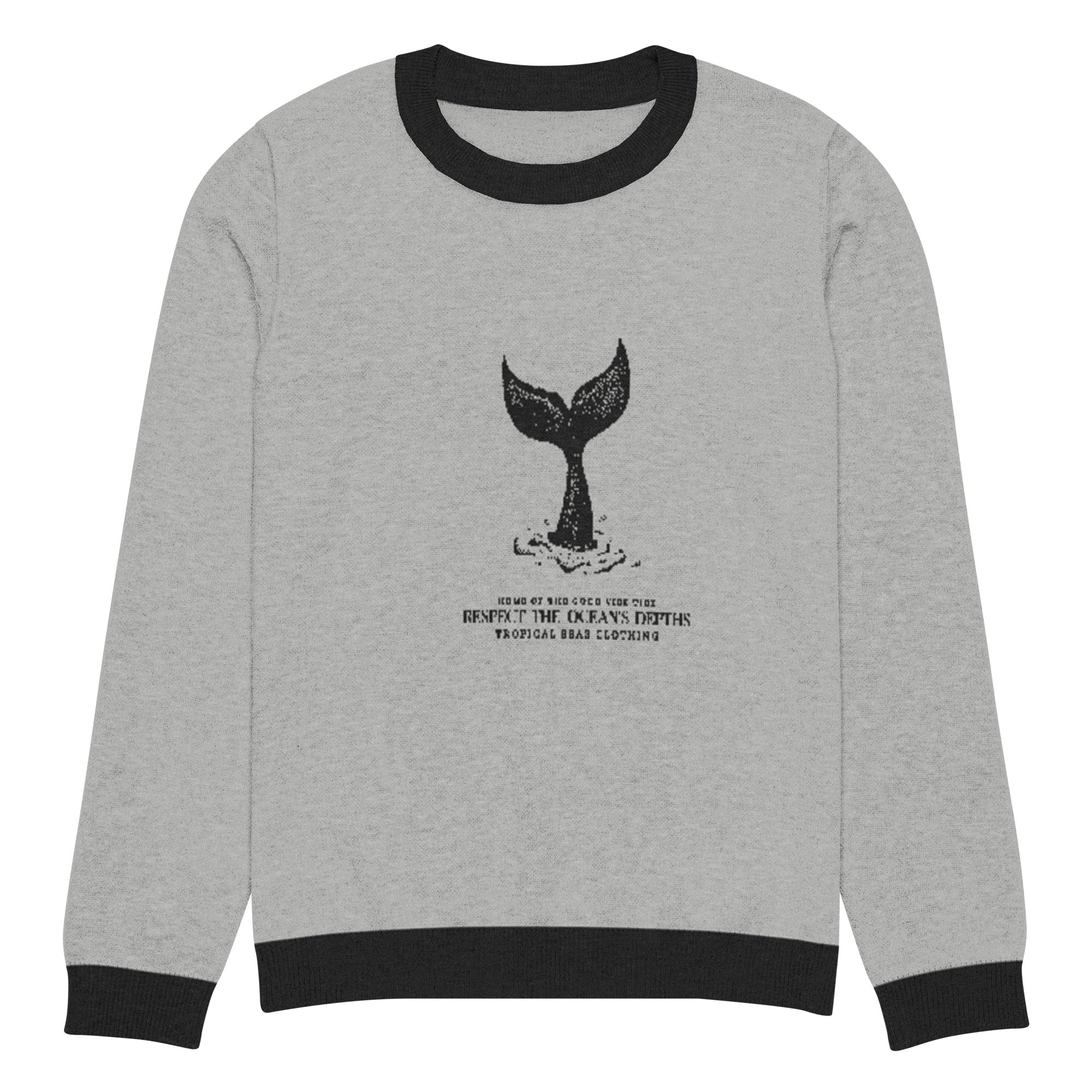 Knitted Whale Tail crew neck sweater