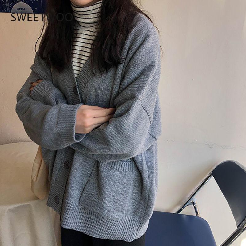 Women's V-Neck Long Sleeve Cardigan - 7 Colors Available