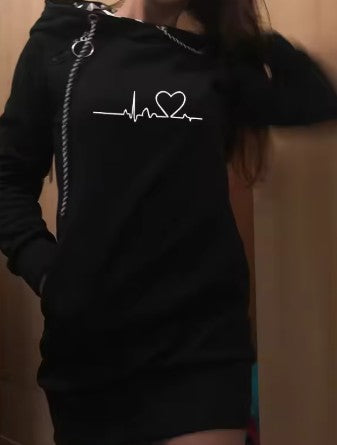 Long Sleeve Hoodie Dress | Streetwear