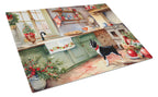 Boston Terrier Christmas Cookies Glass Cutting Board