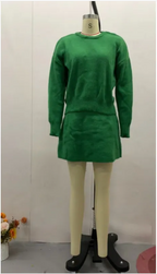 Casual College-Style Knit Skirt Set for Women