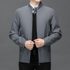 Men's Slim Fit Business Jacket - Casual High Collar Coat