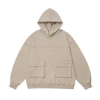 Men's Hooded Terry Sweater with Multi-Pocket Rivets