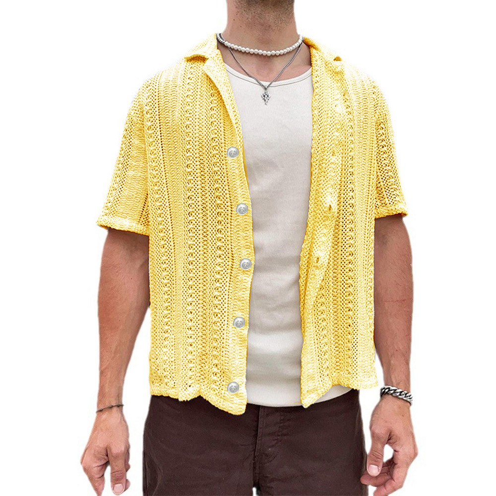 Summer Knit Hollow Short-Sleeve Cardigan