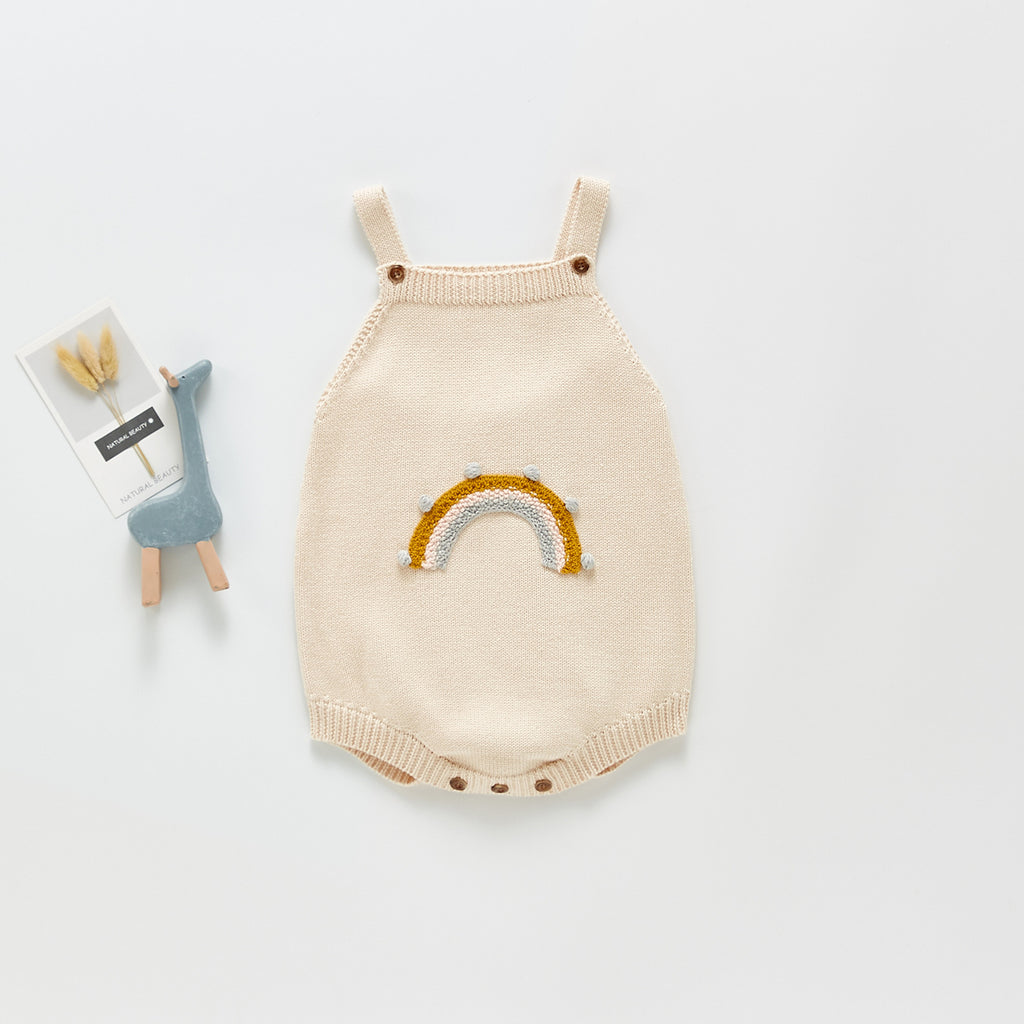 Knitted Baby Bodysuit with Straps