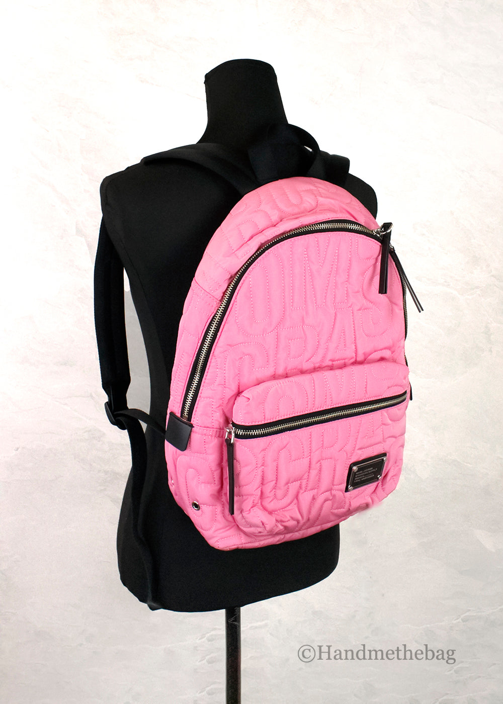 Marc Jacobs Medium Candy Pink Monogram Quilted Puffy Backpack | Streetwear