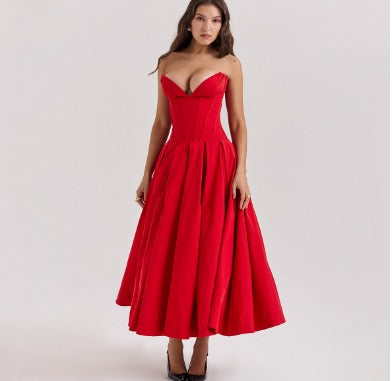 Women's Elegant Tube Top A-Line Dress