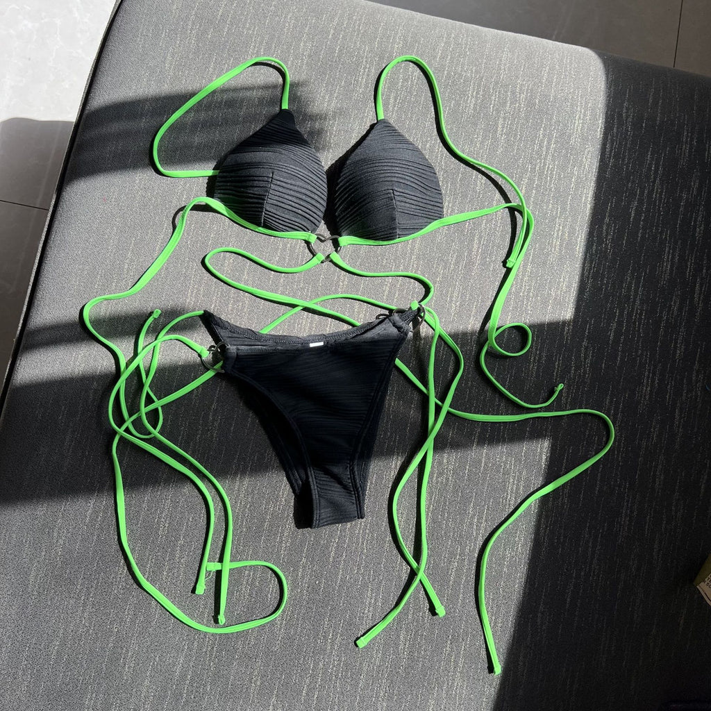 2022 Sexy Heart-Shaped Drawstring Bikini Swimsuit