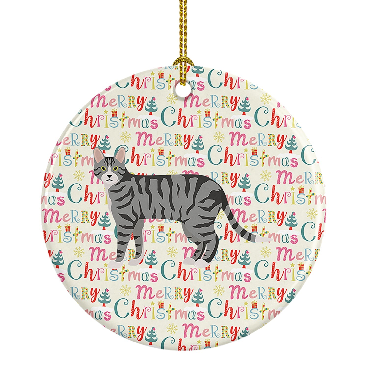 Dragon Li #1 Cat Christmas Ceramic Ornament