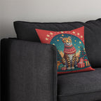 Cheetah Christmas Throw Pillow