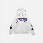 Harajuku Y2K Star Letters Hooded Zip-Up Sweatshirt | Streetwear