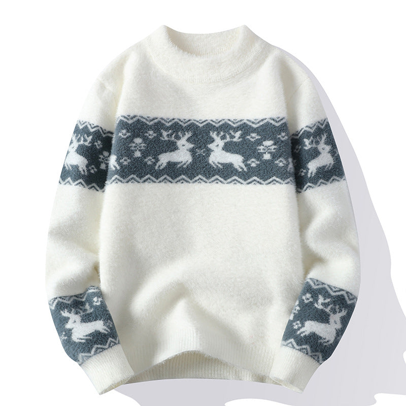 Golden Mink Men's Half Turtleneck Sweater for Autumn/Winter
