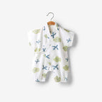 Cotton Gauze Baby Monk Robe Short Sleeve Bodysuit