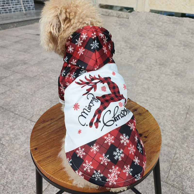 Christmas Elk Print Dog Clothes for Pets