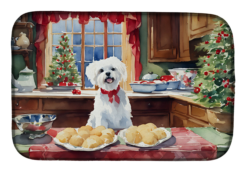 Maltese Christmas Cookies Dish Drying Mat