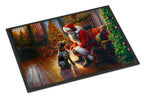 German Wirehaired Pointer and Santa Claus Doormat
