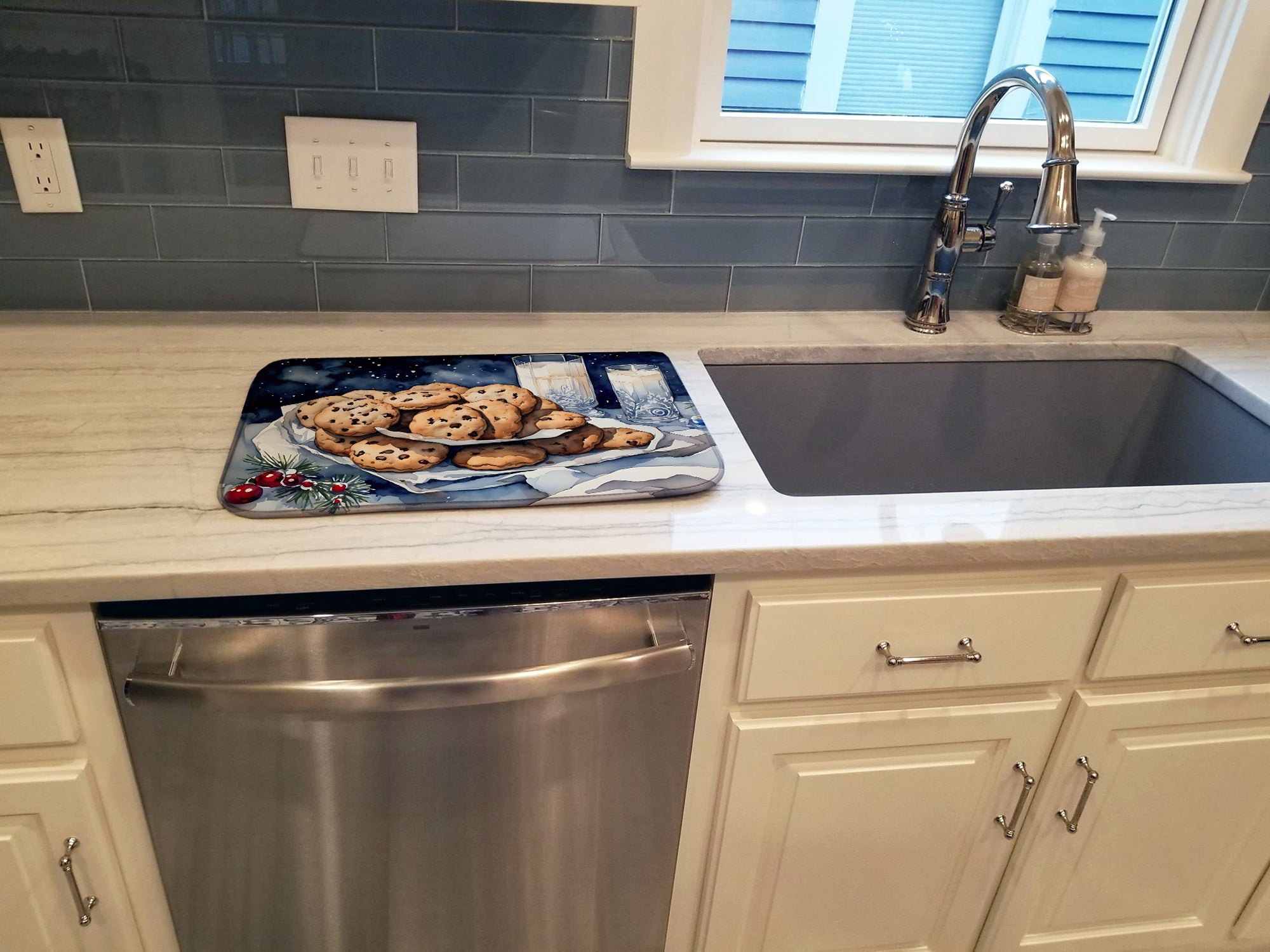 Christmas Cookies for Santa Dish Drying Mat