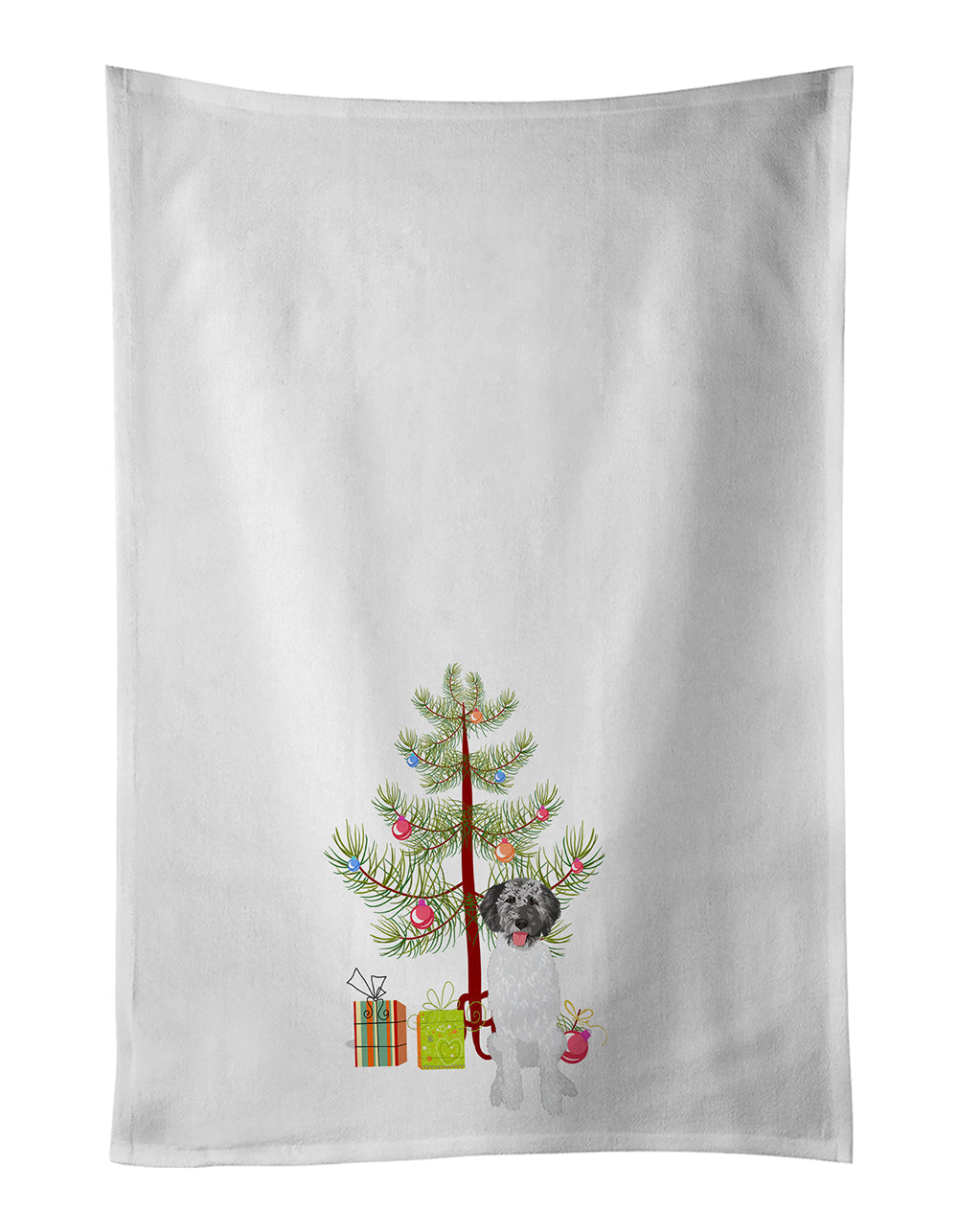 Doodle Silver #3 Christmas Kitchen Towel Set of 2