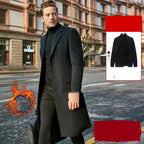 Men's Mid-Length Wool Trench Coat for Autumn & Winter