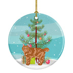Kurilian Bobtail Cat Christmas Ceramic Ornament