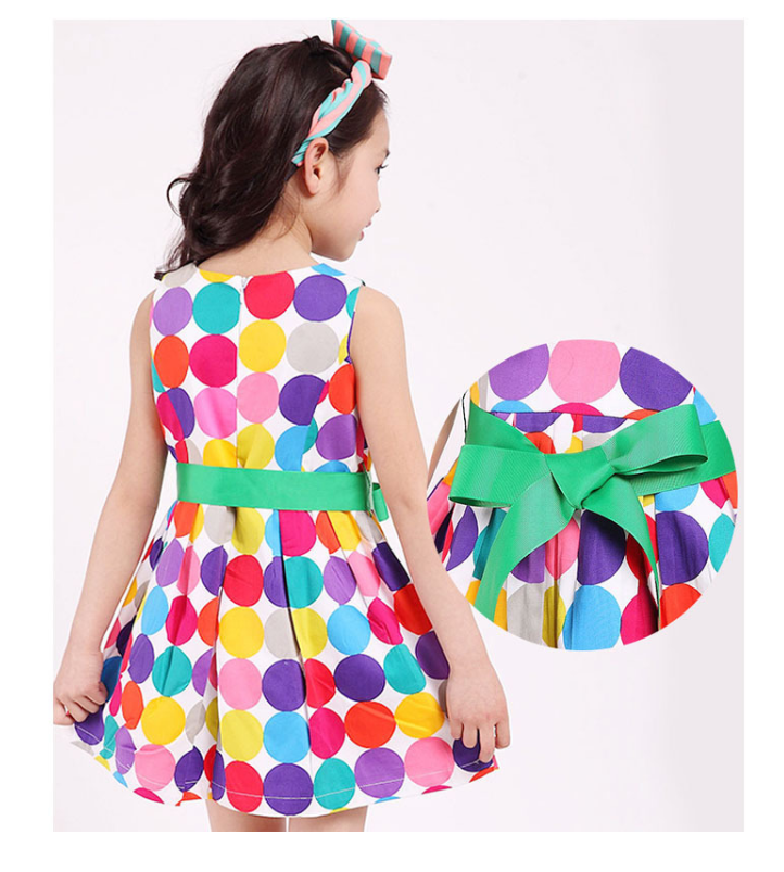 Summer Cotton Dress for Girls - Polka Dot Design