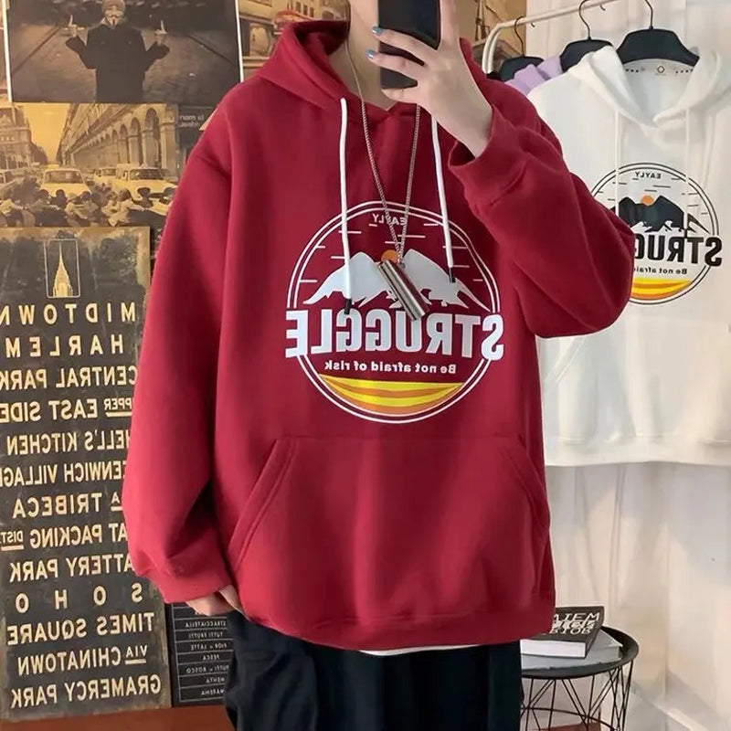 Men's Hooded Sweatshirt with Big Pocket Pullover Top | Streetwear