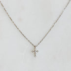 Dainty CZ Cross Pendant Necklace