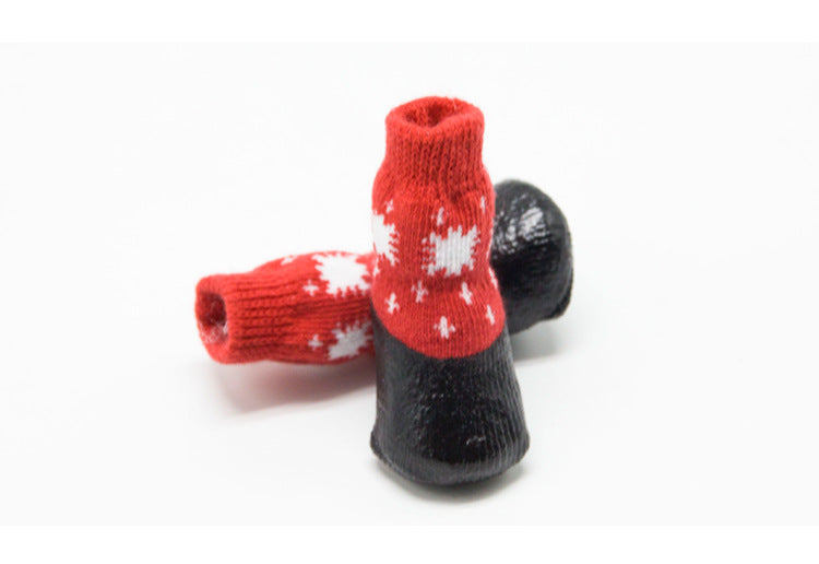 Waterproof Pet Socks - Christmas Snowflake Dog Boots