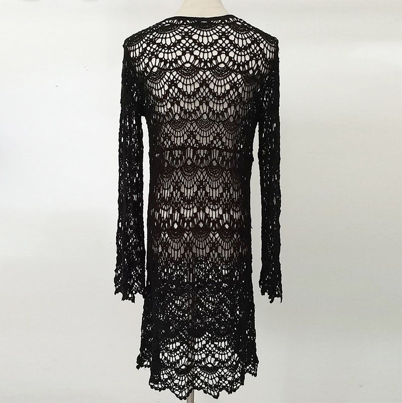 Wholesale Long Crochet Beach Cover-Up Swimsuit Jacket
