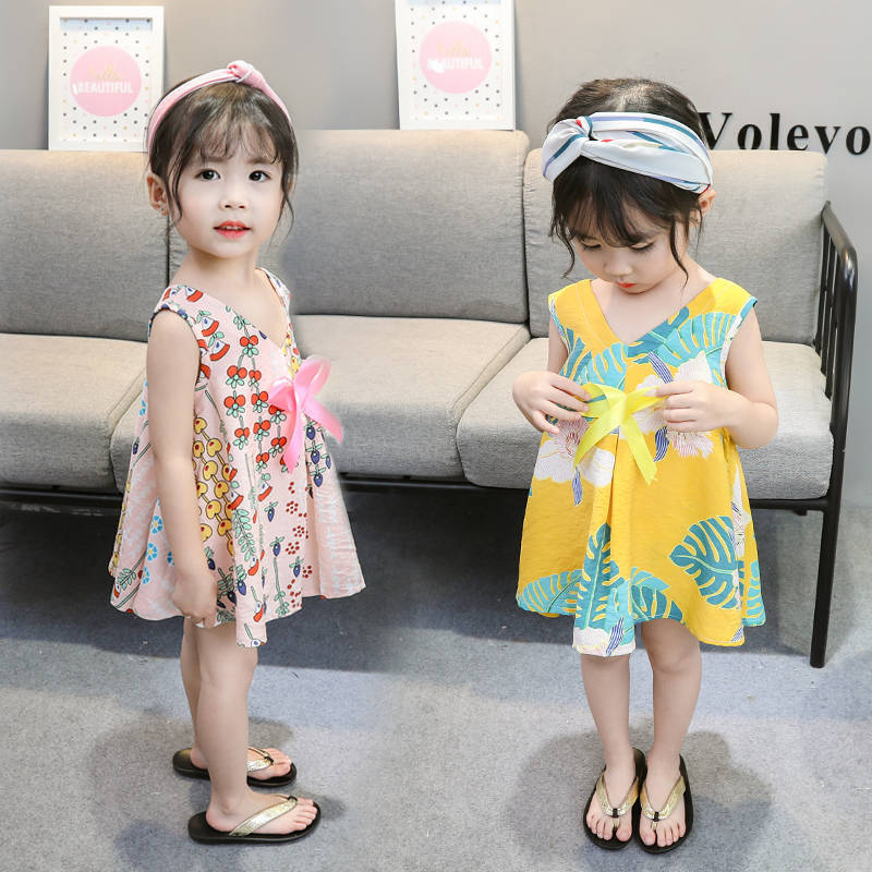 Girls' Princess Dress with Floral Print for Kids