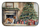 English Foxhound Cozy Christmas Dish Drying Mat