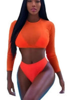 Long Sleeve Three-Piece Bikini Set