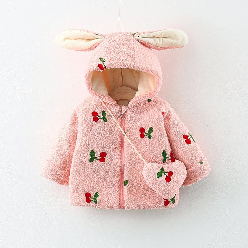 Hooded Cotton-Padded Baby Cardigan with Velvet Warmth