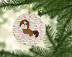 Imperial Shih Tzu Puppy Cut Merry Christmas Ceramic Ornament