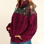 2024 Women's Splicing Sweatshirt Coat with Sequins | Streetwear