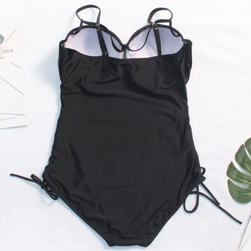 Plus Size Sexy One-Piece Swimsuit with Cutouts