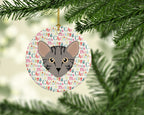 Safari Cat Christmas Ceramic Ornament