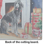 Scottish Deerhound Cozy Christmas Glass Cutting Board