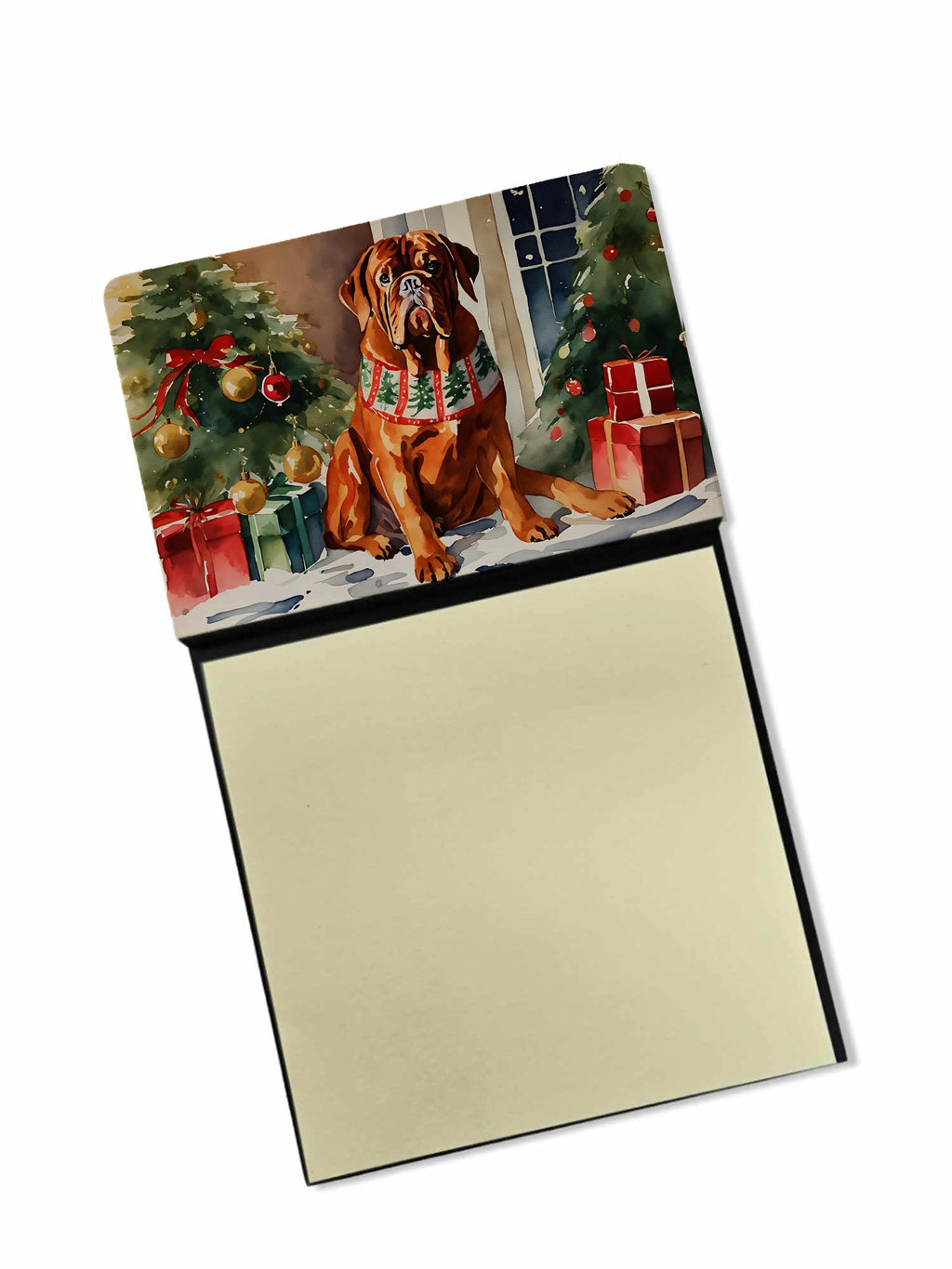Dogue de Bordeaux Cozy Christmas Sticky Note Holder