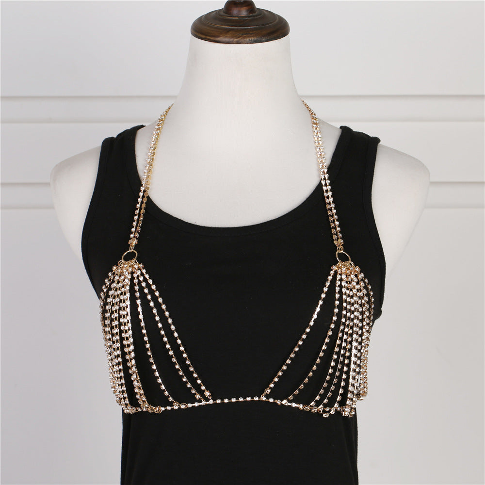 Rhinestone Body Chain Bra Harness