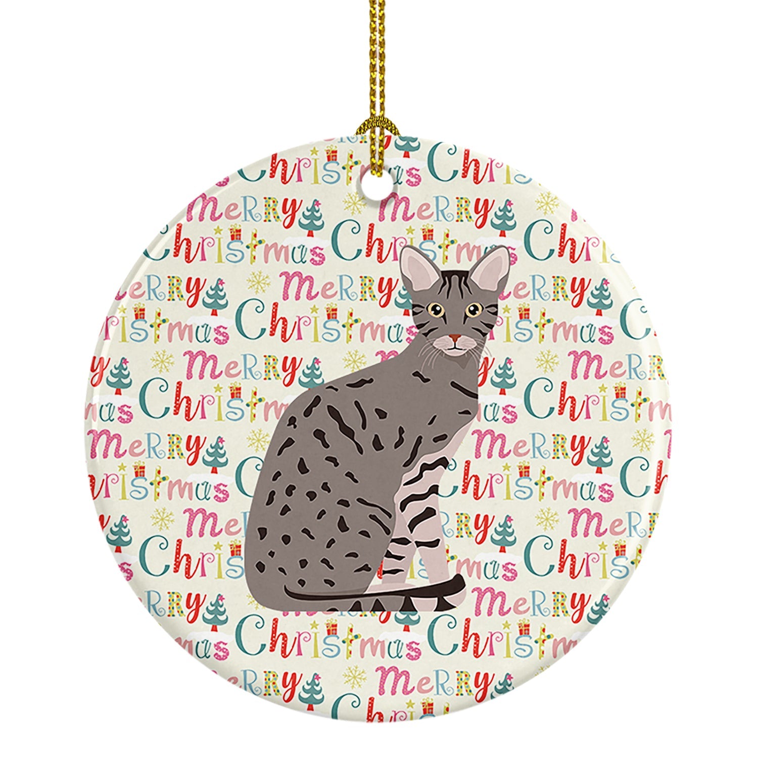 Ocicat Cat Christmas Ceramic Ornament