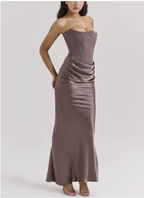Off-Shoulder Slim Silk Corset Top